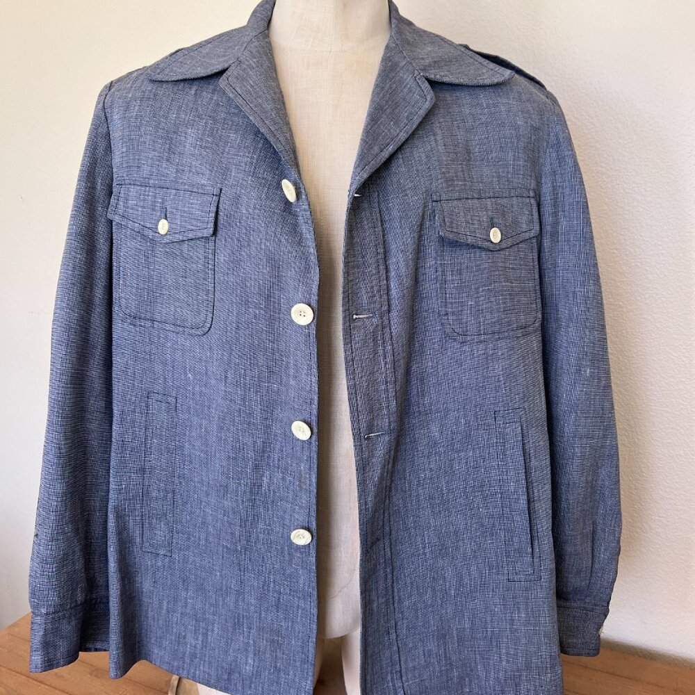 80's Palm Beach Chambray Sportcoat made for Eaglesons - Size 50 Long  View on Et